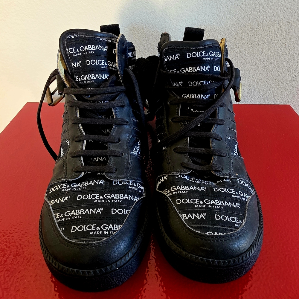 Dolce & Gabbana Black High-Top Sneakers (unisex)